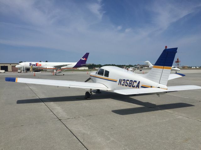 Piper Cherokee (N358CA) - On the ramp in BTV July 2015.