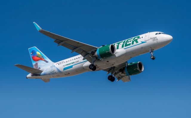 Airbus A320 (N317FR) - FFT Georgia the Painted Bunting arriving at KIAH on 2/7/2021