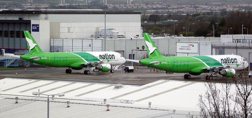 Airbus A320 (5N-FNA) - First Nation, 2 Nigerian A320s being delivered through Glasgow
