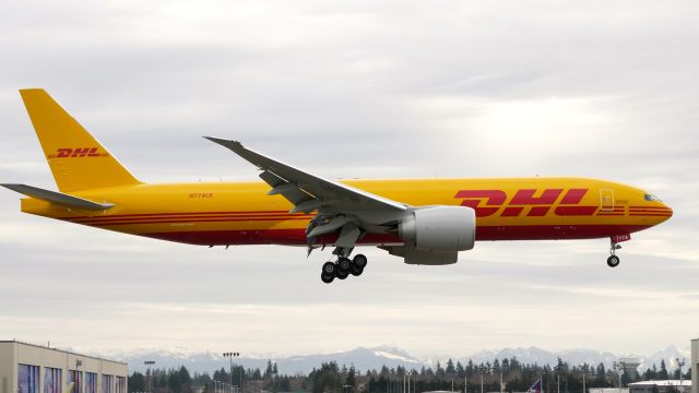 Boeing 777-200 (N774CK) - BOE271 on short final to Rwy 16R to complete a C2 flight on 2.25.20. (B777-F / ln 1646 / cn 66084).