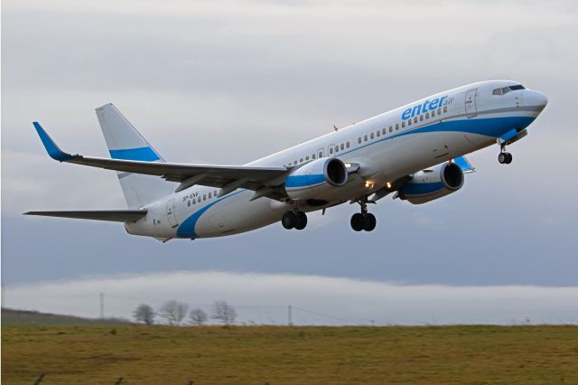 Boeing 737-800 (SP-ENV) - SP-ENV Boeing 737-800 Of EnterAir Leaving Leeds Bradford Airport UK EGNM 2018