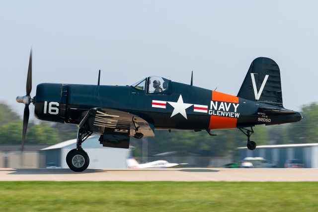 WAR Vought F4U Corsair (N194G) - The freshly restored Corsair of the Warbird Heritage Foundation departs runway 27 at Oshkosh. What a beauty!