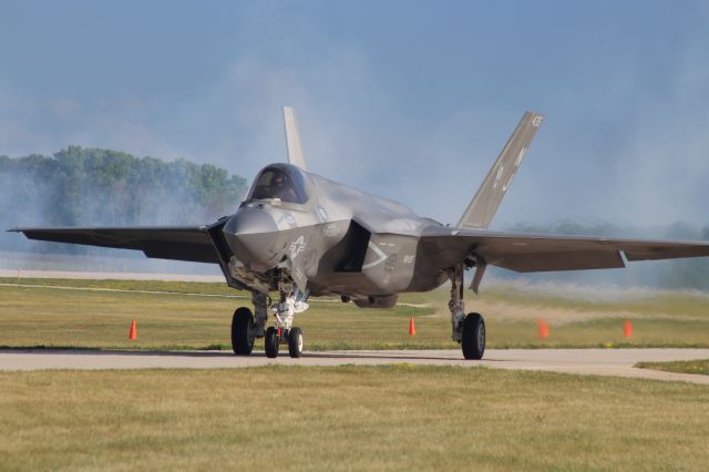 Lockheed F-35C — - VFA-125 Marine "Rough Raider" on the flight line taxi after demo.