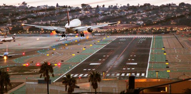 — — - Delta Landing at KSAN. 