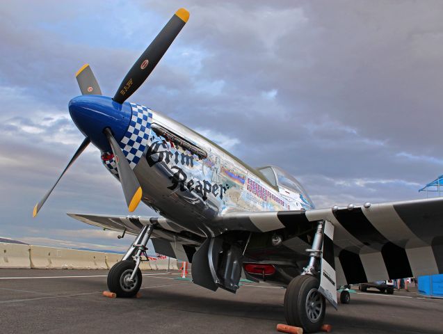 North American P-51 Mustang (N26PW) - 2015 National Championship Air Racesbr /N26PW .... P-51D Mustangbr /"Grim Reaper" .... Unlimited Class .... Race 4br /Sal Rubino (Pilot) .... Almanor Aviation (Owner)br /br /* For best view, click on FULL *