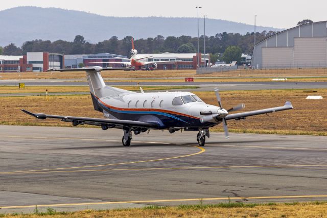 Pilatus PC-12 (VH-UVE) - Australian Flight Operations (VH-UVE) Pilatus PC-12-47E taxiing at Canberra Airport.