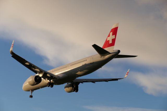 Airbus A321neo (HB-JPD) - In the last daylight approach on RWY28 (10th Nov 23).