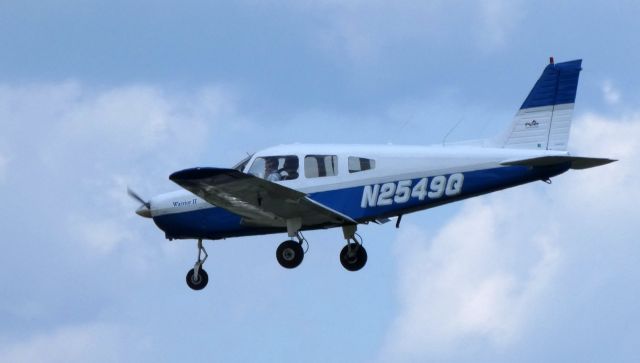 Piper Cherokee (N2549Q) - On final is this 1977 Piper Cherokee Warrior II PA-28-161 in the Summer of 2019.