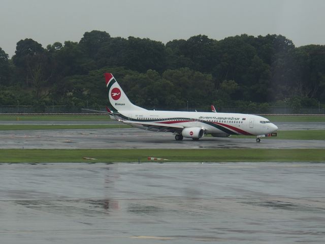 Boeing 737-800 (S2-AHO) - Landed 737-800 on way to stand wet Changi departures.