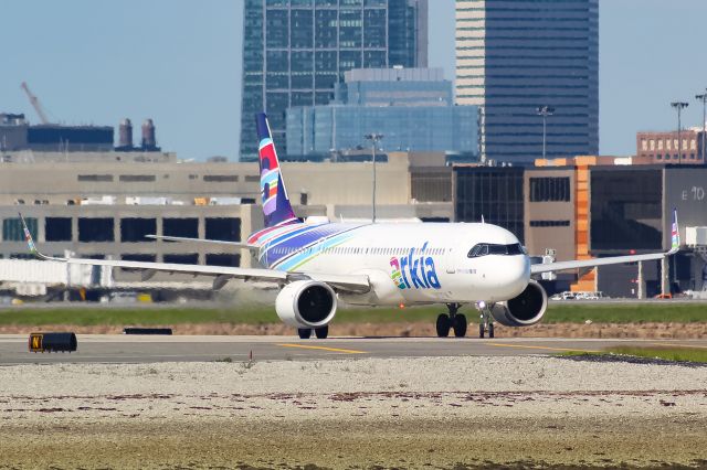 4X-AGN — - A very rare visitor to Boston this morning. Arkia A321-251NX stopped by for some fuel on its way to Arizona. 