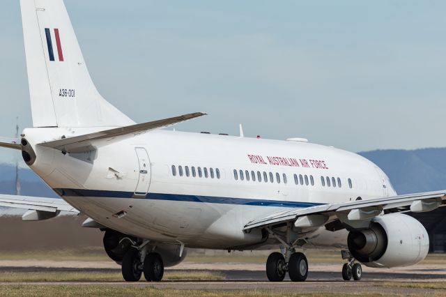 Boeing 737-700 (A36001) - This B737, based on the BBJ2, is operated by the RAAF, carrying the Prime Minister and Cabinet Ministers, amongst other officials, on flights around the Country and Overseas.