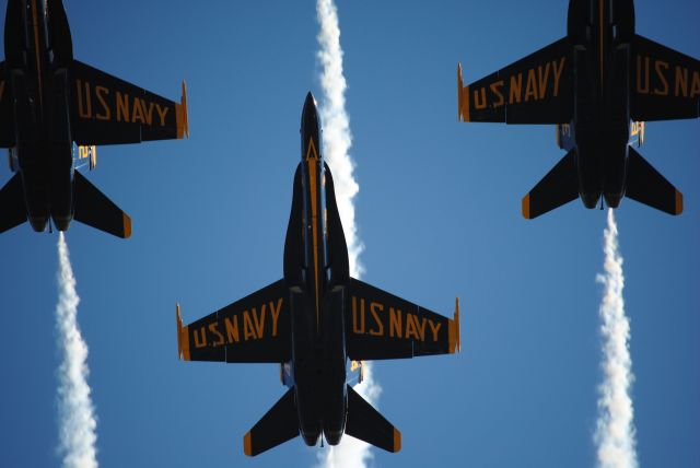 — — - Blue Angels passing directly above us:-)