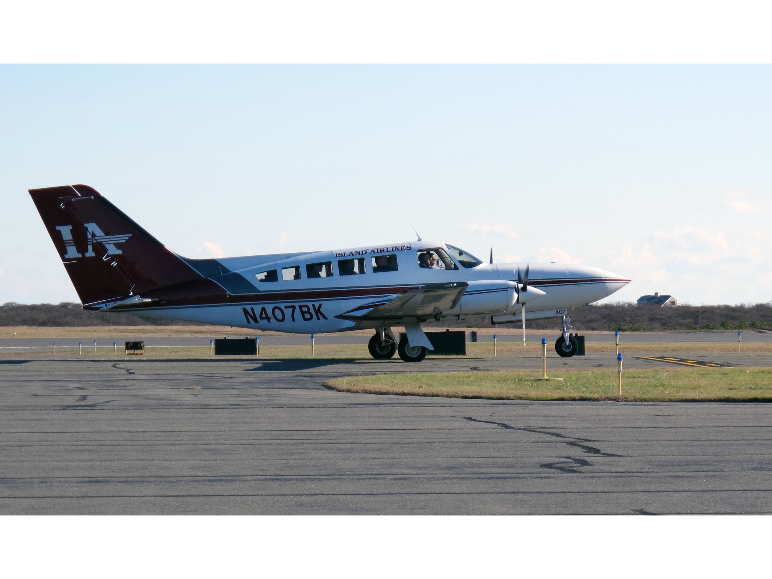 Cessna 402 (N407BK) - Sunny and cold day at Nantuckett