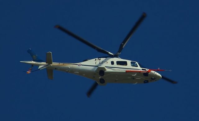 SABCA A-109 (QQ100) - In case FlightAware makes a pigs ear of it - this is Qinetiqs Agusta A109 QQ100 (radio callsign "Gauntlet49"[BDN49]) near Boscombe Down, Wiltshire UK (EGDM). 24th Feb 2015