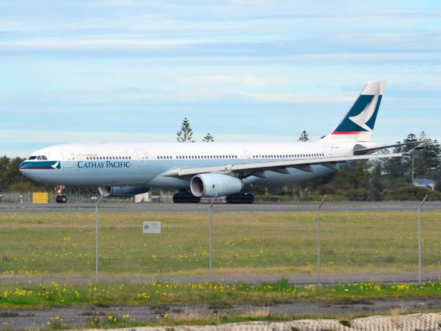 Airbus A330-300 (B-LAJ) - Rolling for take off on runway 05, for flight home to Hong Kong via Melbourne. Thursday 12th July 2012.
