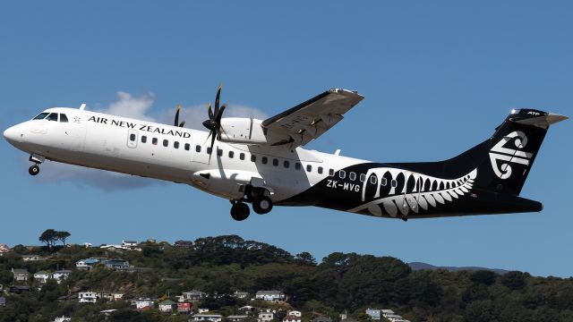 ATR ATR-72 (ZK-MVG) - ZK-MVG departing Wellington