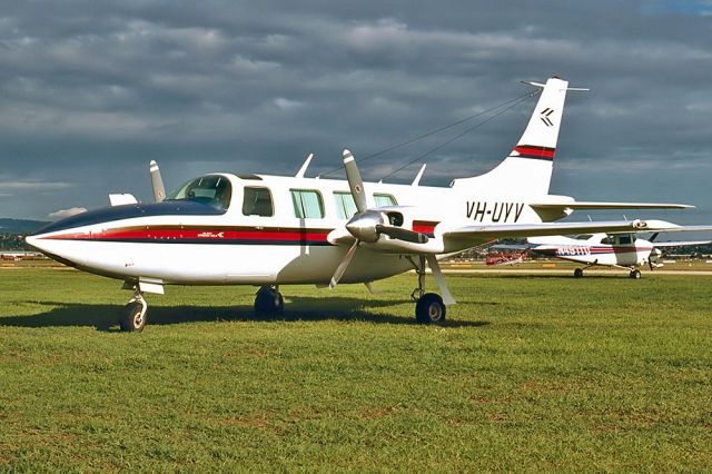 Piper Aerostar (VH-UYV) - TED SMITH AEROSTAR 600 - REG : VH-UYV (CN 60/0486/157) - PARAFIELD ADELAIDE SA. AUSTRALIA - YPPF (27/5/1984) 35MM SLIDE SCANNED WITH A EPSON PERFECTION V700 FLATBED SCANNER.