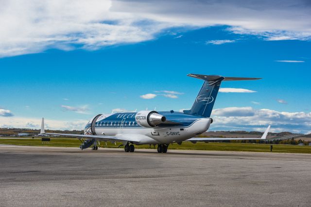 Canadair Regional Jet CRJ-200 (C-GNVC) - Instrument Landing System testing at the Grande Prairie Airport