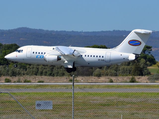 VH-NJG — - About to put down on runway 05. Thursday 12th April 2012.