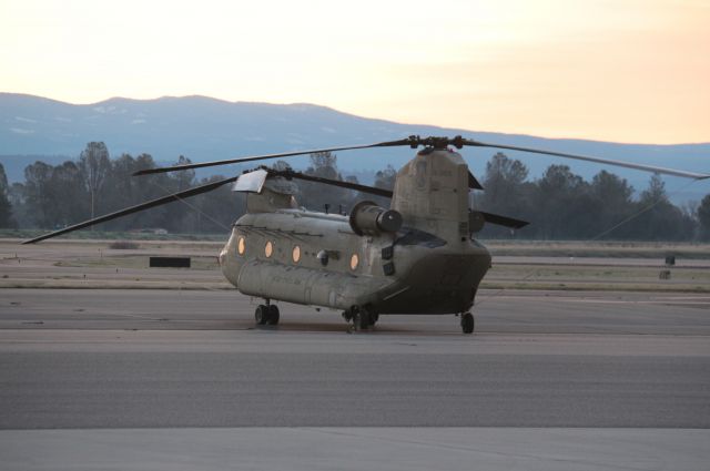 Boeing CH-47 Chinook (0608031) - KRDD - US Army CH-47 Chinook RON at Redding 2/23/2017br /br /06-08031 MSN M8031 ex CH-47D 84-24173 Accepted by the US Army 14Dec07 Assigned to B Company, 5th Battalion, 158th Aviation Regiment Big Windy, USAREUR, Germany 