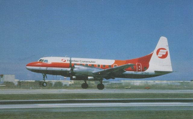 CONVAIR CV-580 (N73145) - SCANNED FROM POSTCARDbr /FRONTIER COMMUTER