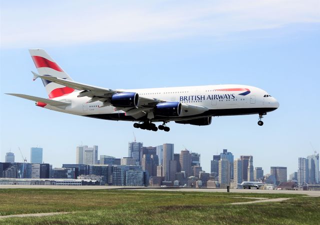 Airbus A380-800 (G-XLEI) - 04R arrival into Boston