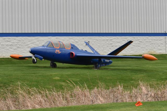 VALMET Magister (N908DM) - 1960 Build Fouga CM-170 Magister. 03-26-24 Outside the Aviation Institute of Maintenance in Indianpolis.