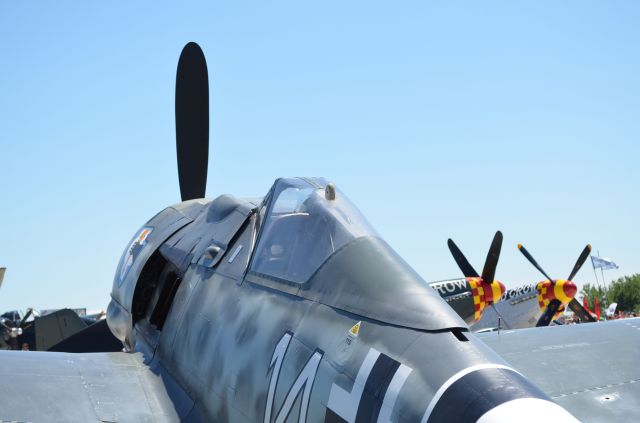 FOUR WINDS 192 — - EAA 2011 several Old Crows in the background keeping an eye on the FW-190 in the foreground.