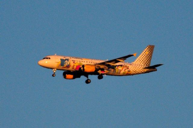 Airbus A320 — - 2008 -Landing at Sunset, MTV Livery...