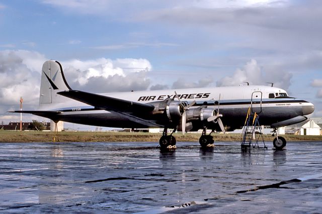 VH-EDB — - AIR EXPRESS - DOUGLAS C-54A-1-DO - REG : VH-EDB (CN 7458/66) - ESSENDON MELBOURNE VIC. AUSTRALIA - YMEN 5/4/1978 35MM SLIDE CONVERSION USING A LIGHTBOX AND A NIKON L810 CAMERA IN THE MACR MODE.