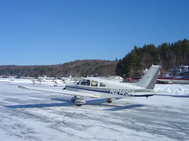 Piper Cherokee (N214SA) - Alton Bay, NH ice runway/seaplane base