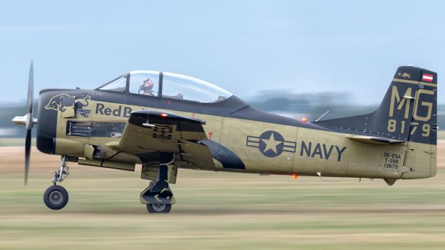 North American Trojan (OE-ESA) - Red Bull T28 Trojan during Antidotum Airshow Leszno. 28.08.2020