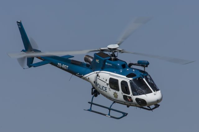 Eurocopter AS-350 AStar (ZS-RGT) - South African Police AS350 Squirrel departing on a call-out.