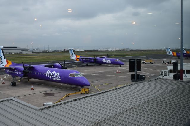 de Havilland Dash 8-400 (G-PRPE) - Two purple Flybe  aircraft together