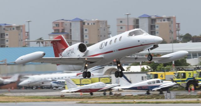 Learjet 35 (N36LJ) - Medivac N36LJ gently departing St Maarten.