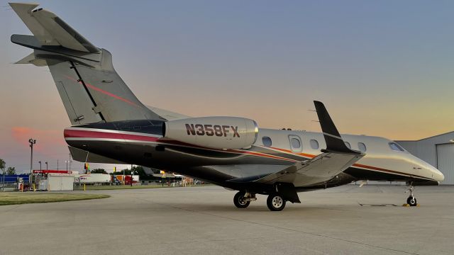 Embraer Phenom 300 (N358FX) - LXJ358, operated by this 2014 Embraer Phenom 300, with some cotton candy coloured skies. 6/22/22. 