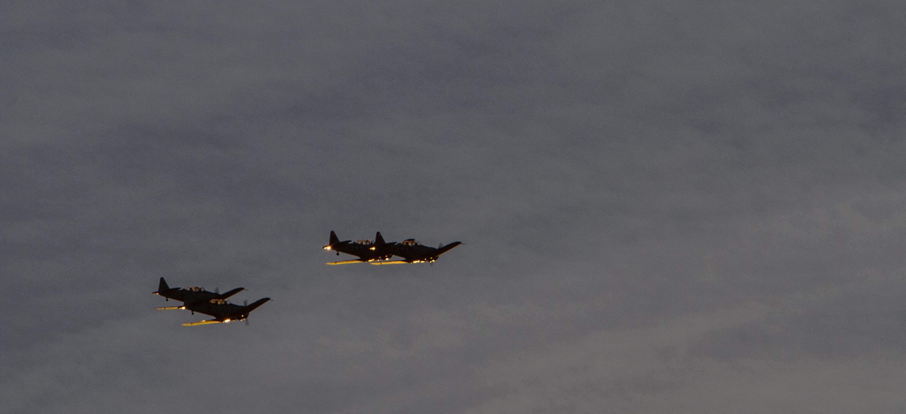 North American T-6 Texan — - Flight of four T-6 Texans westbound from Long Beach Airport on Saturday, 18 January 2014.