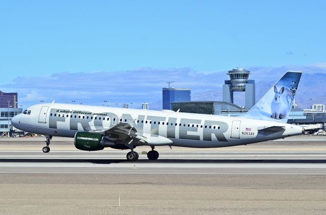 Airbus A320 (N263AV) - N263AV Frontier Airlines 2002 Airbus A320-214 - cn 1860 - McCarran International Airport, Las Vegas - September 22, 2013br /TDelCoro