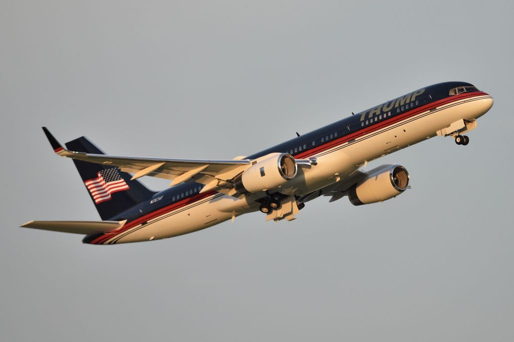 Boeing 757-200 (N757AF) - Former President Trump departing 23-R on 04-14-23 after speaking at the NRA convention in downtown Indianapolis. Last time he spoke here at the NRA convention on 04-26-19 he was in AF1.!