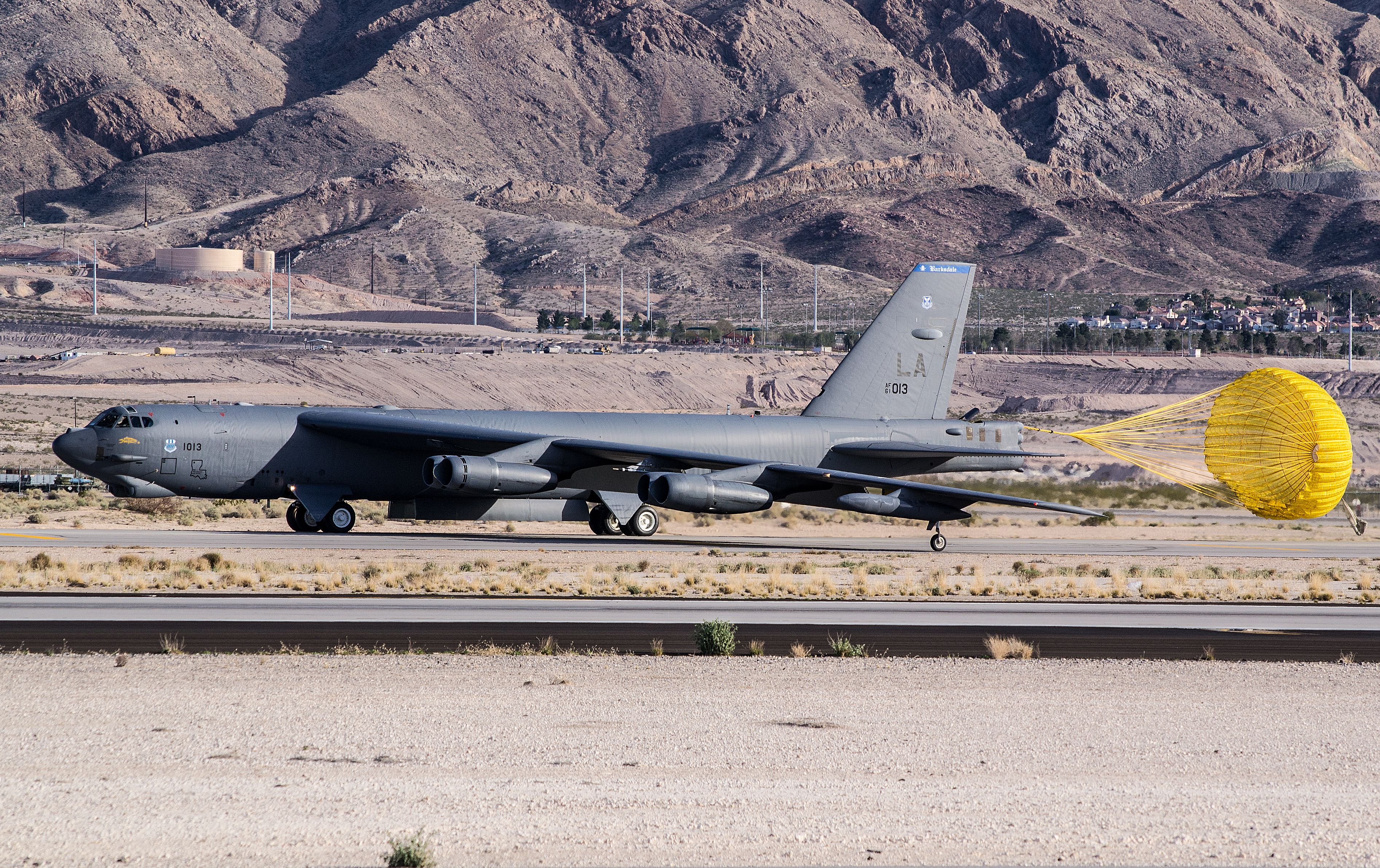 AFR610013 — - B-52H 61-0013, 96 Bomb Squadron taxiing at Nellis AFB. NV.