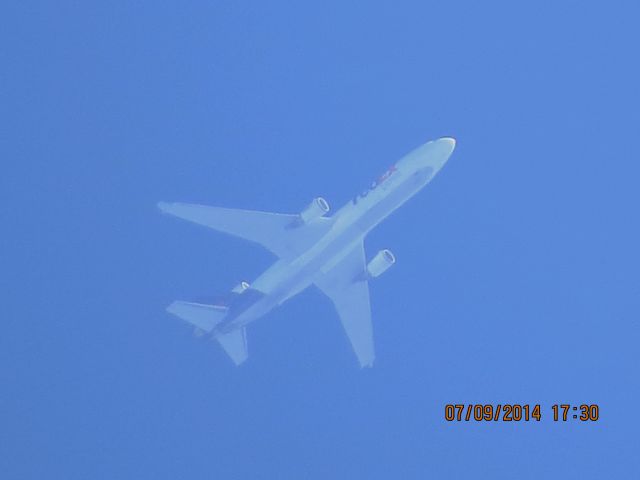 Boeing MD-11 (N604FE) - FedEx flight 582 from MEM to PDX over Baxter Springs KS (78KS) at 36,000 feet.