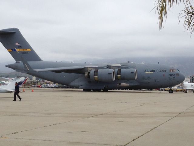 N60002 — - Globemaster from Joint Base Charleston at Santa Barbara, California.  Transport aircraft for VP motorcade.