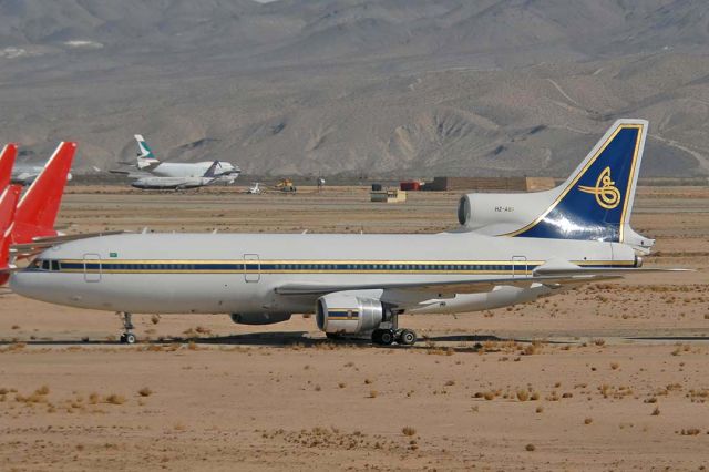 Lockheed L-1011 TriStar (HZ-AB1) - Prince Abdul Aziz Al Ibrahims private Lockheed L-1011-500 HZ-AB1 at the Southern California Logistics Airport on November 22, 2014. It first flew on November 3, 1983. It was delivered to Alia Royal Jordanian as N64854 on June 14, 1984. Th Jordanian Government registered it as JY-HKJ on August 4, 1986. Prince Abdul Aziz Al Ibrahim registered it as HZ-AB1 on September 9, 2001.