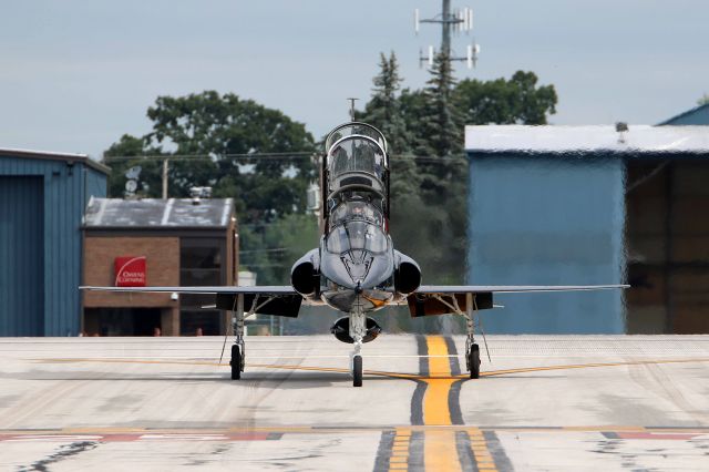 Northrop T-38 Talon (63-8229) - A USAF T-38A Talon, 63-8229, c/n 5576, from the 1st Fighter Wing, 71st Fighter Training Squadron, Langley AFB, VA, Langley Adversaries, taxiing across RWY 25 for departure from the 2016 Toledo Air Show on 18 Jul 2016.