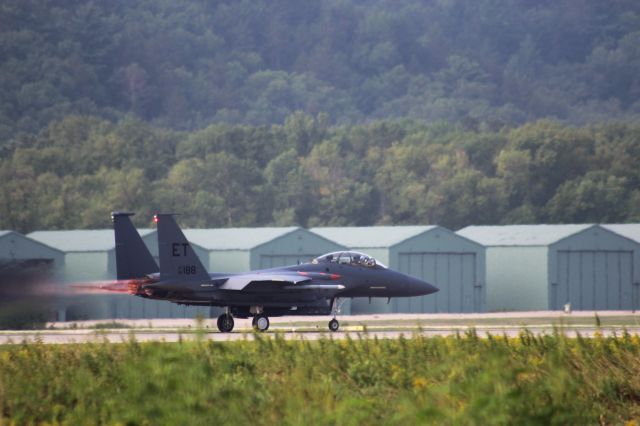 McDonnell Douglas F-15 Eagle (AFR86188) - F-15E rolls down the 9000 ft runway at Wisconsins Volk Field