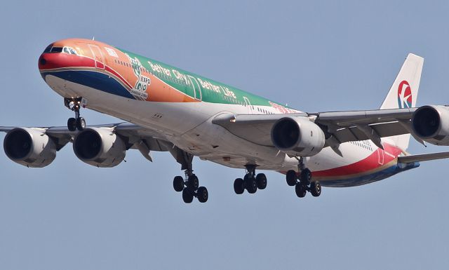 Airbus A340-600 (B-6055) - Landing at the LAX.