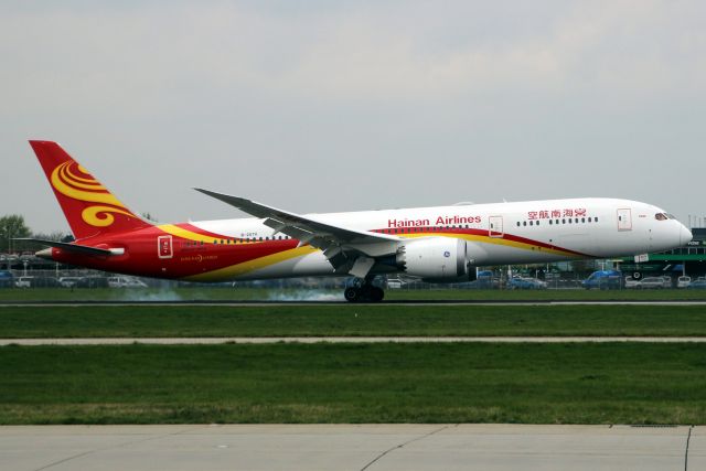Boeing 787-9 Dreamliner (B-207V) - Touching down on rwy 09L on 12-Apr-19 operating flight CHH421 from ZGHA.