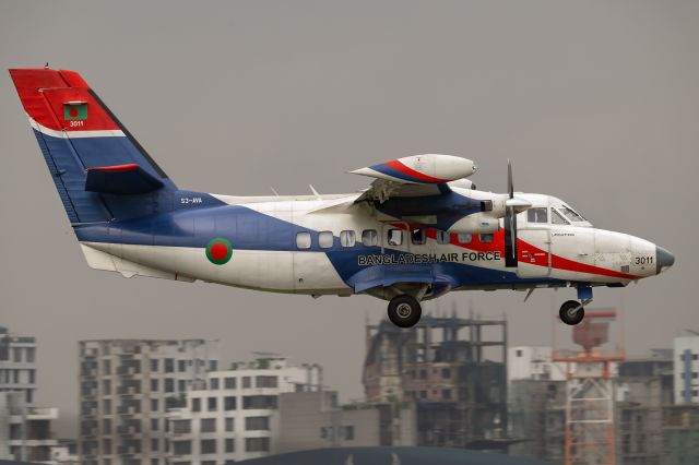 LET Turbolet (S3-AVA) - 18th June, 2025: BAF transporter on short finals to runway 14 at Dhaka's Zia International Airport. 