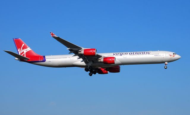 Airbus A340-200 (G-VWIN) - Taken from the threshold of 29L