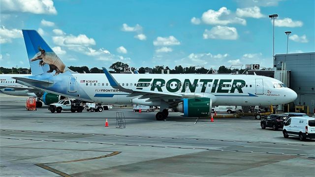 Airbus A320neo (N364FR) - "Tex the Armadillo" has been resting at Midway since the previous day.